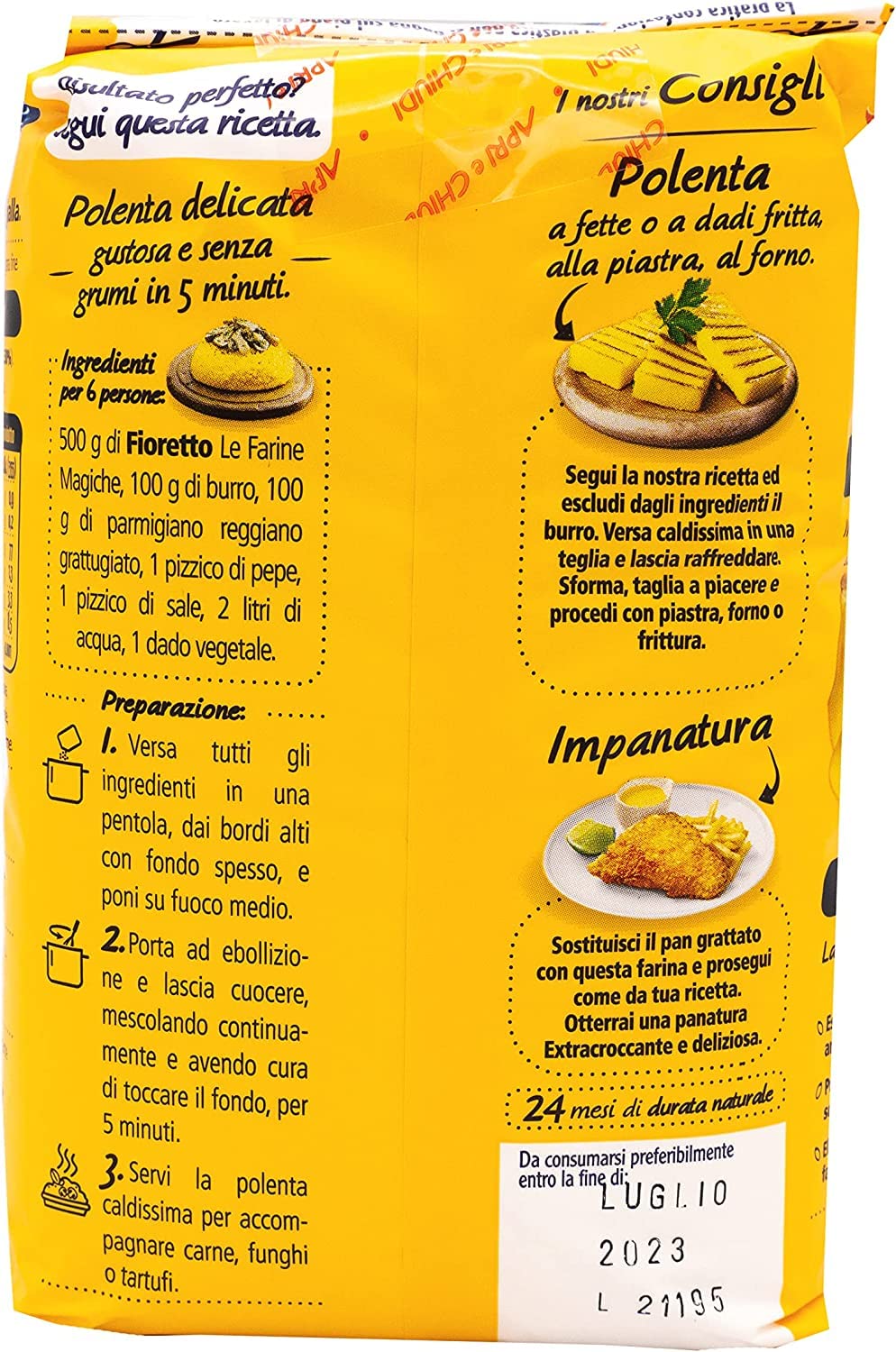 6x Lo Conte Le Farine Magiche Mehl Farina Di Mais Fioretto Maismehl für Polenta 1kg