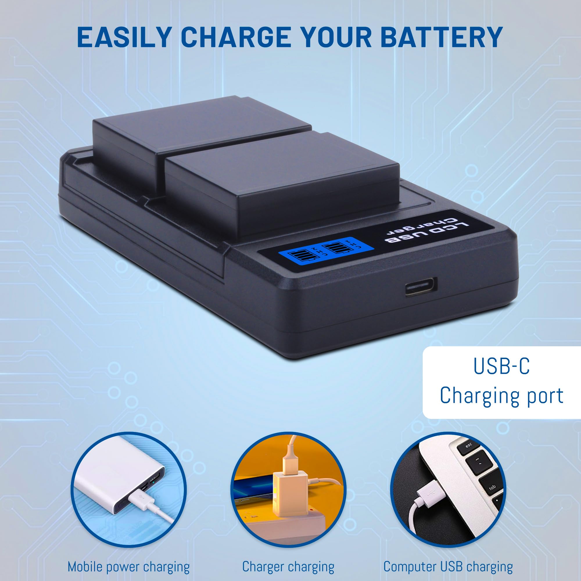 NP-W126S NP-W126 Batterie de Rechange (2 Paquets) et Chargeur Double