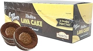 Prairie City Bakery Ooey Gooey Molten Lava Cakes | Individually Sealed | Pack of 12 (Salted Caramel)