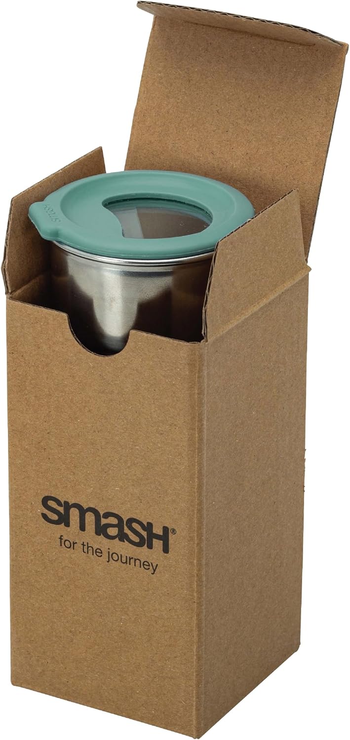 Smash Plastic-Free Stainless Steel Lunch with Glass Lid – Microwave Safe, Leak Proof, Durable Silicone Edge, Dishwasher Safe – Good Design Award Winner 2025 (Moss, 2ozx 3 Pack)