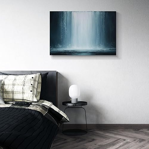 Miniatura 506 de Lienzo artístico para pared, pinturas de arte abstracto, fantasía azul, grafiti colorido sobre fondo blanco; decoración artística moderna para sala