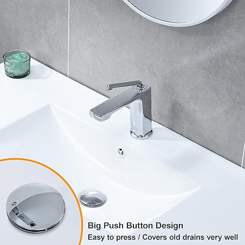 Miniatura 7 de Tapón universal para lavabo de baño, tapón de drenaje de fregadero de 1.1 a 1.5 pulgadas, colador de drenaje de lavabo desplegable tipo bala de