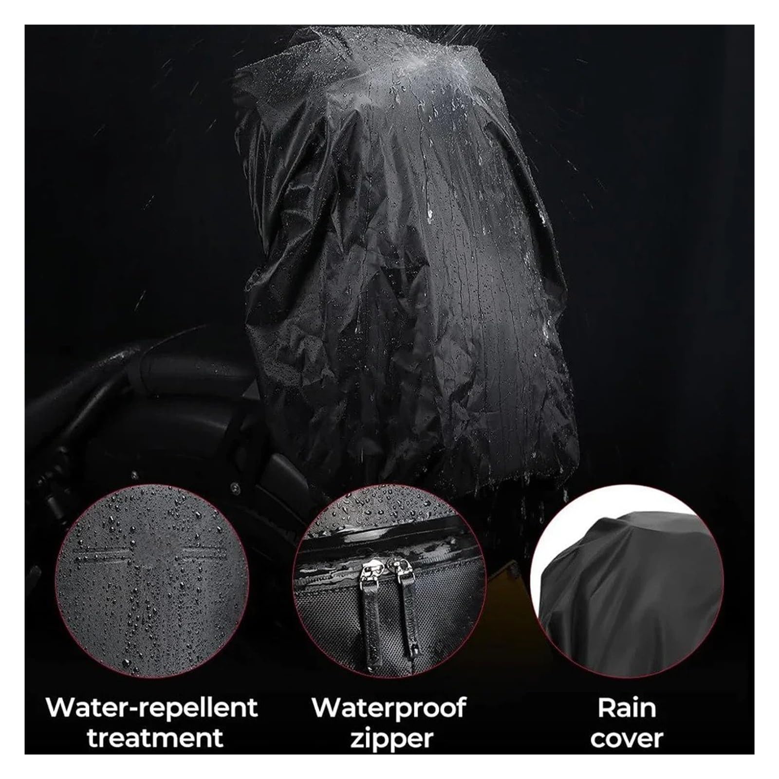 Bolsa De Moto Bolsa Sissy Bar Motocicleta Capacidad Ampliable Asiento Trasero Rollo Superior Almacenamiento Equipaje Impermeable Turismo Bolsa de Viaje para Moto