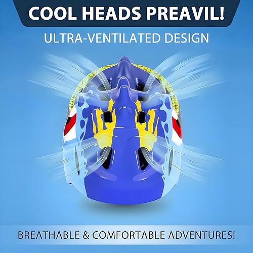 Miniatura 5 de KINGBIKE Casco de bicicleta para niños pequeños con luz LED Colrfull, ajustable y multideportivo para bicicleta, patinaje, apto para 17.7-18.9 in de