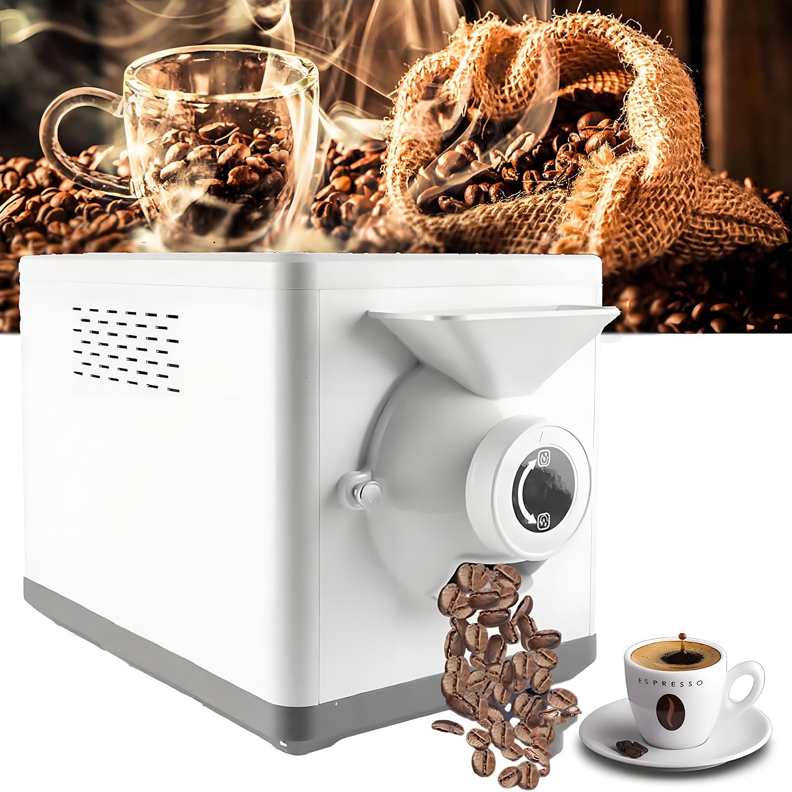 GUTYGIO Electric Coffee Bean Roaster Machine,Coffee Roaster Machine,1500g Commercial Coffee Roasting Machine,Adjustable Timing and Temperature,for sesame,soybean, peanut, tea,various nuts