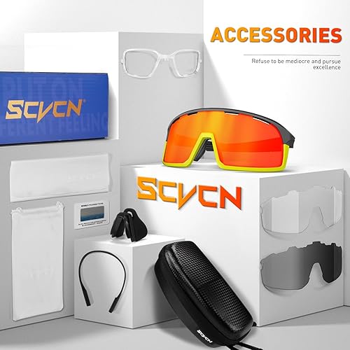 Miniatura 6 de SCVCN Gafas de ciclismo para hombres y mujeres, gafas de sol polarizadas para deportes MTB, triatlón, bicicleta, correr, golf