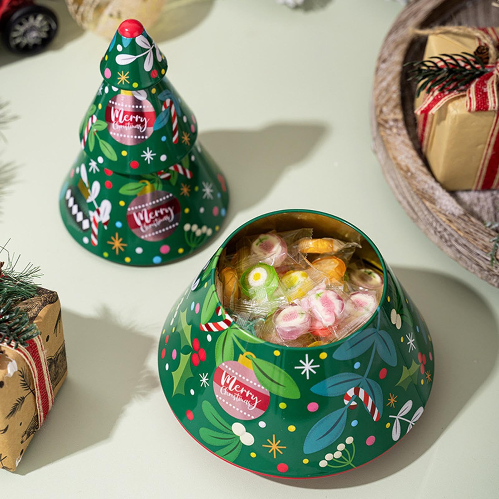 Amazon.co.jp: クリスマスツリー型のクッキージャー、お祝いの