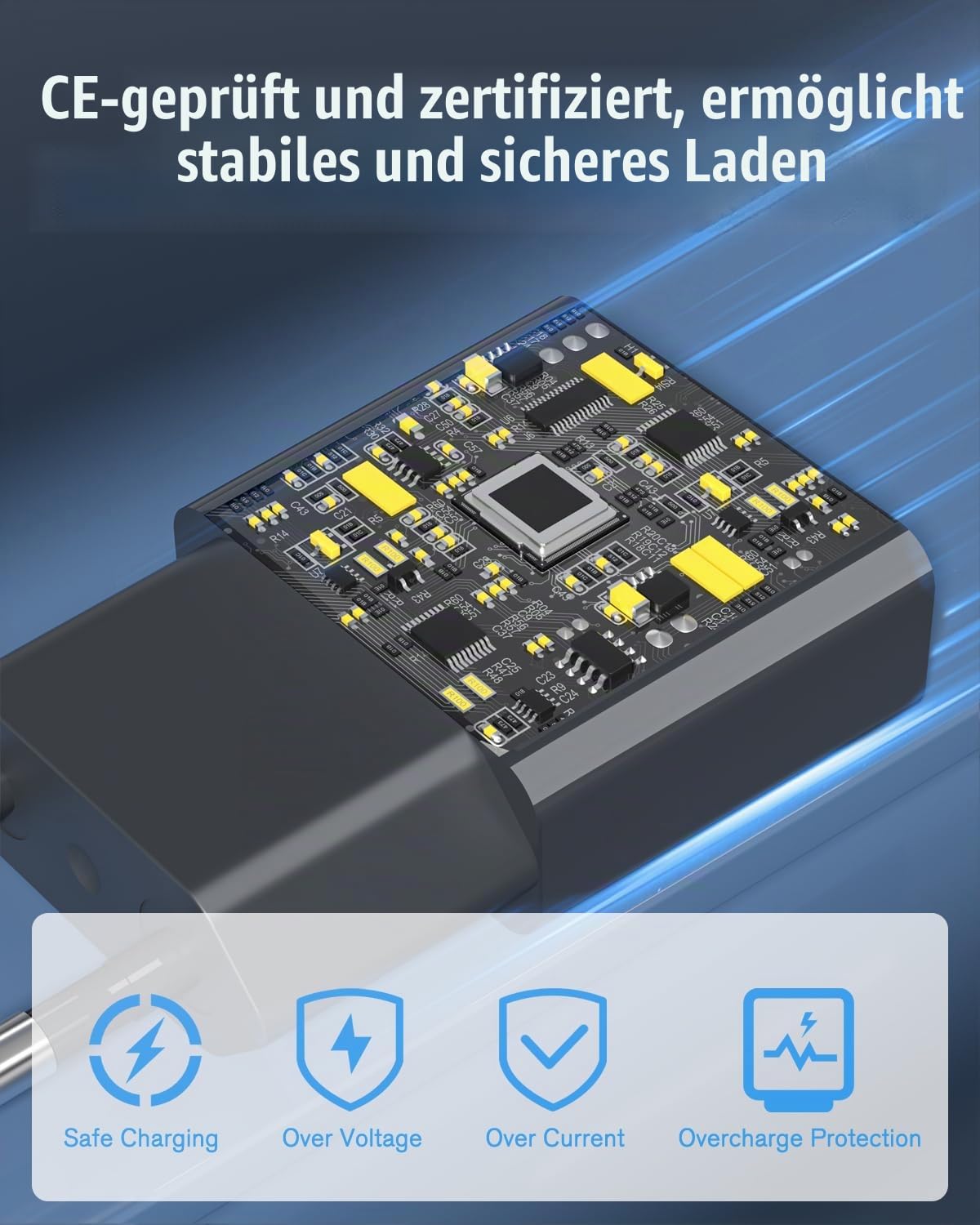 Ultradünnes USB-Ladegerät, 5 V, 1 A, Dual-Port (USB C + USB A) Wandsteckdosenadapter, ideal für iPhone, Android-Telefone, eBook-Reader, Xperia, MP3-Player (Thickness 1.45cm/30 Packs)
