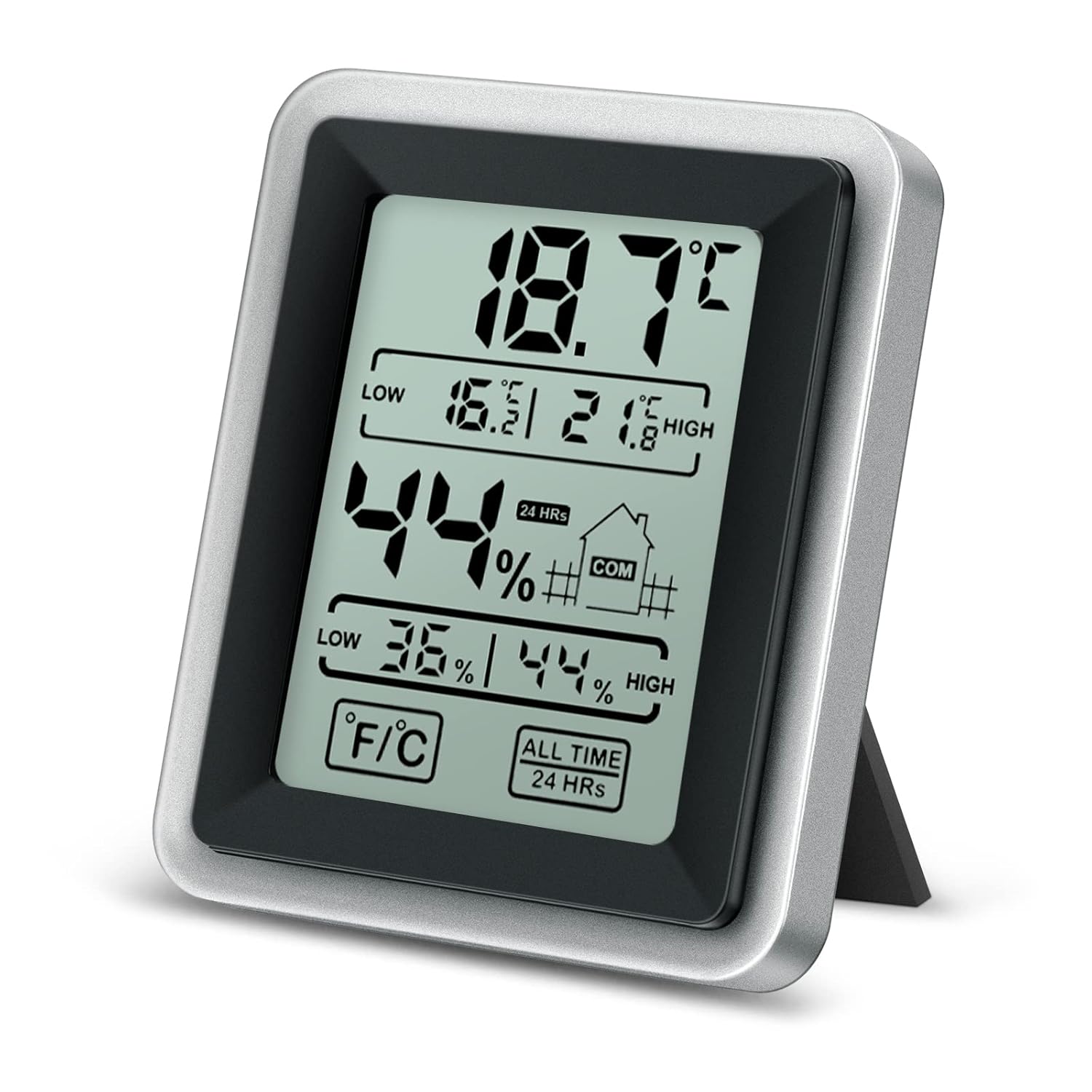 Thlevel Termómetro Higrómetro Digital Interior con LCD Pantalla Touch, Función de Registro Máximo/Mínimo Termometro Digital Casa para la Sala de Estar, el Invernadero, la Bodega, el Sótano, el Almacén