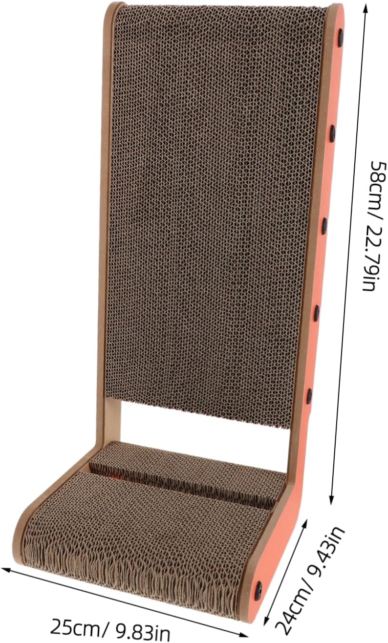 UPKOCH L Shaped Cat Scratching Pad: Corrugated Paper 90° Scratch Board for Indoor Cats Playing - Kitten Scratcher Bed Close to Wall