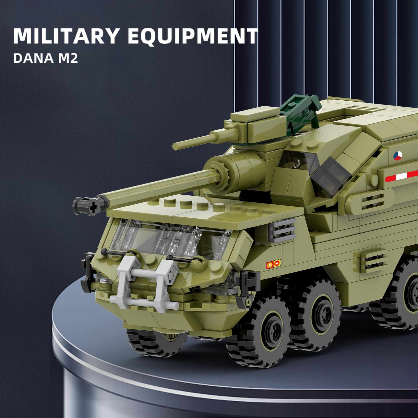 MEIEST Military Vehicle Building Blocks Sets,Armored Model Brick Set Highly Detailed Set for Military Enthusiast Teens and Adults (DANA M2) - Image 2