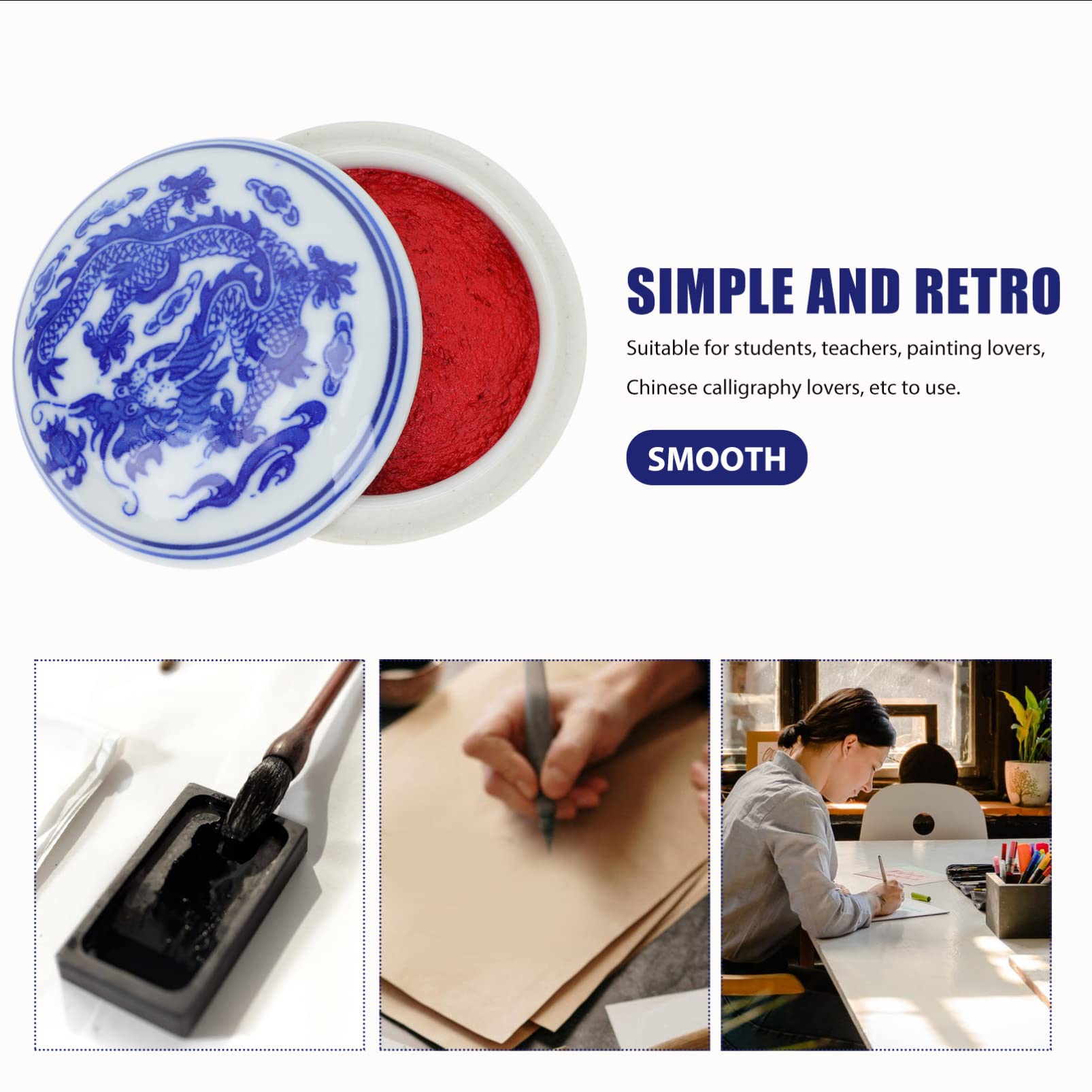Cabilock 3 Pz Inchiostro per Il Taglio del Sigillo di Calligrafia Pasta di Inchiostro Rosso Cinese Timbri a Inchiostro per Album Ceramica Impronta Digitale Contenitore del Liquame Ufficio