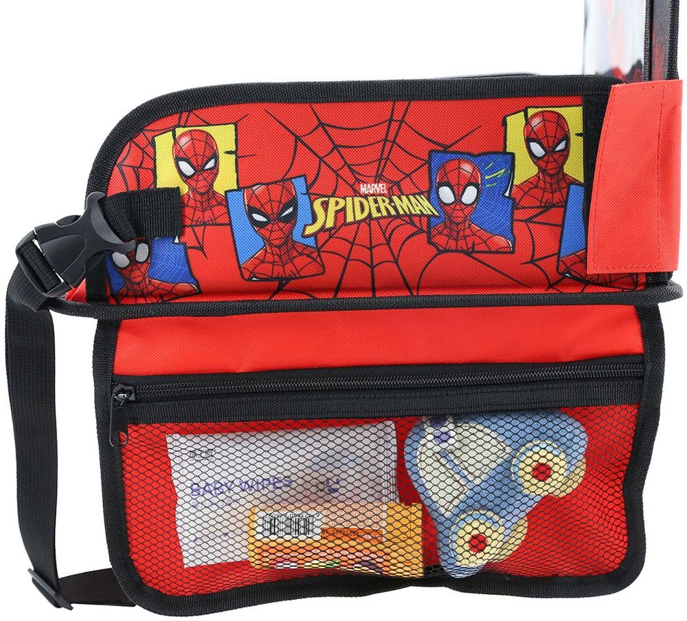 Tataway Spider Man Travel Table - Spiderman Resealable and Adjustable Travel Tray with Pockets and Tablet Holder - Image 2