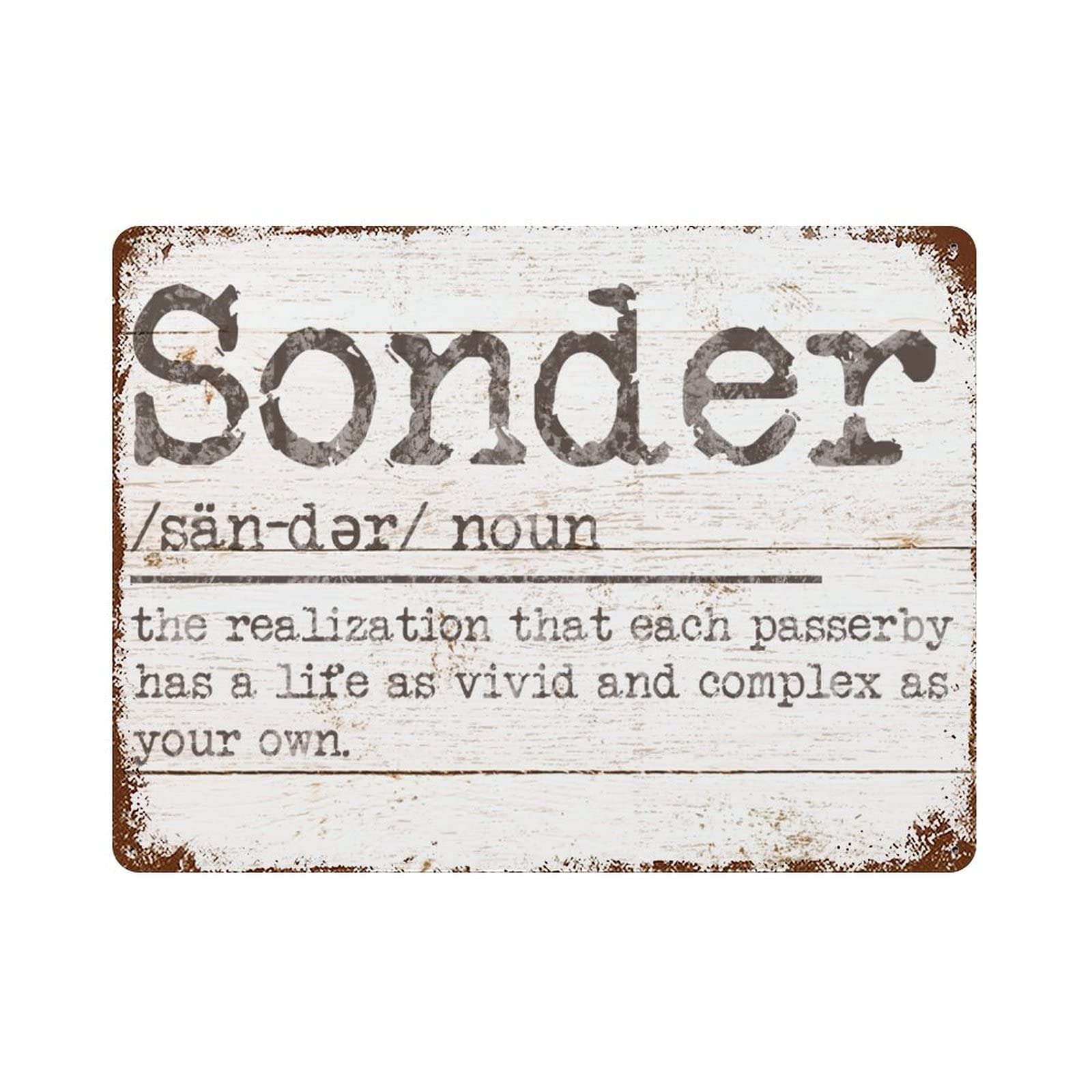 ENEDNATE Vintage Man Cave Aluminum Tin Metal Sign with Saying 12x16 Inch Sonder Definition Dictionary Word Meaning Retro Street Metal Signs for Indoor Outdoor Garden Patio Yard Cafe Pub Home Decor