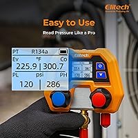 Vista 4 de Elitech Digital Manifold Gauge for HVAC, Refrigeration & AC Systems - Supports R410A/R454B/R134 etc. Refrigerants, Pressure & Temperature