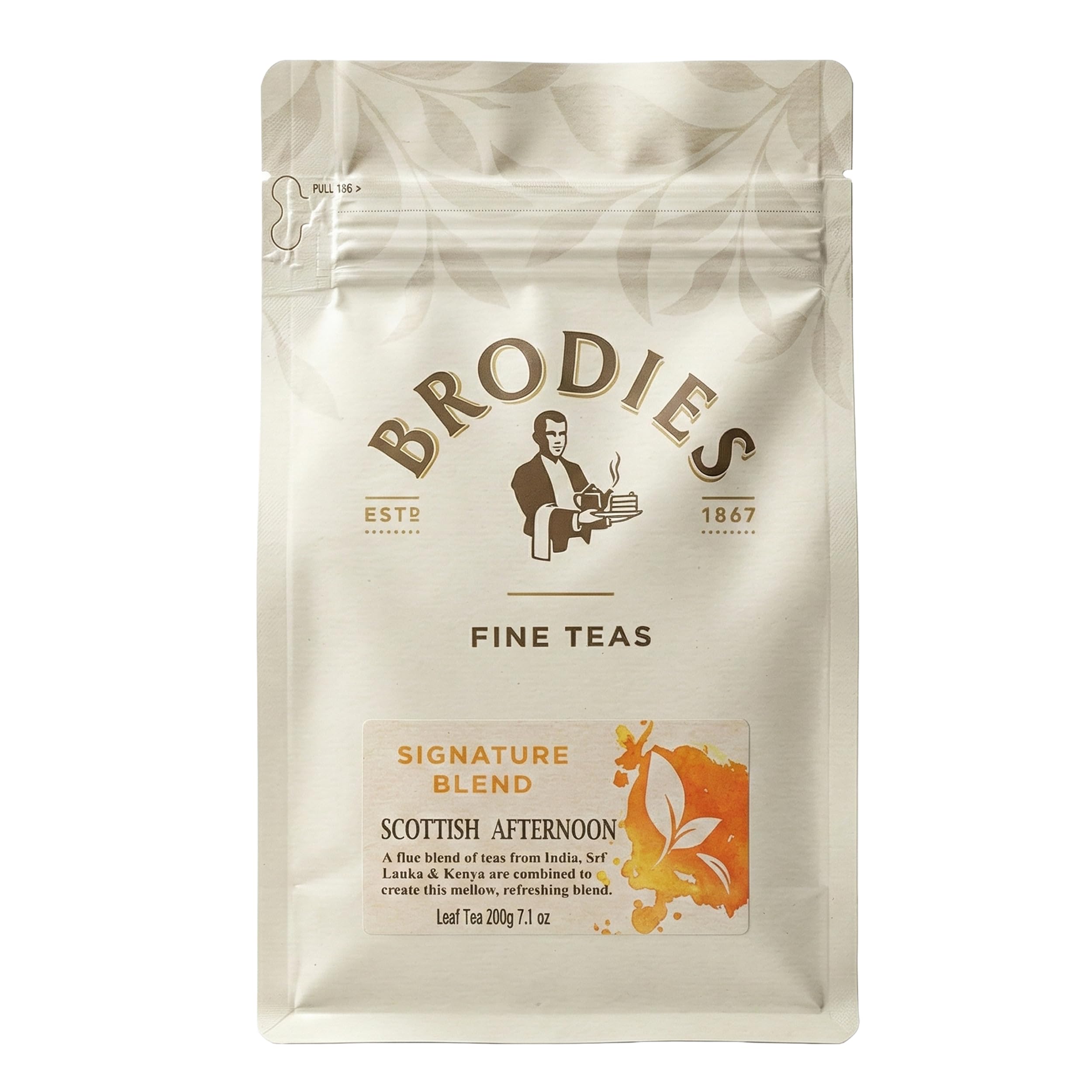 Brodies Tea, Scottish Afternoon Tea, Loose Leaf Black Tea Imported from Scotland, 200g Bag (Pack of 1)