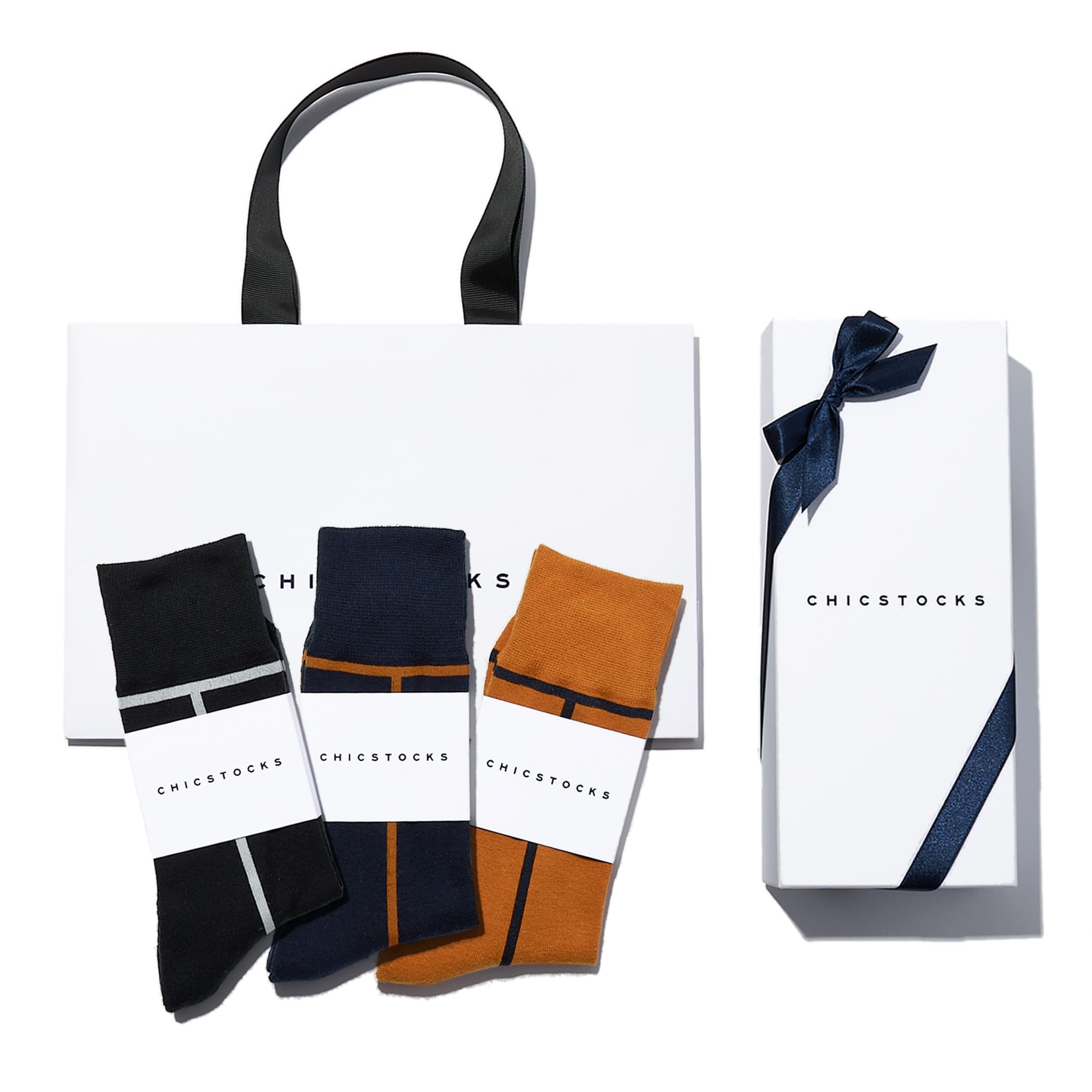 Sixstocks - 3 Pairs Gift Set with Shopping Bag - Socks, Men's, Women's, Unisex, Gift, Made in Japan, Socks, Birthday Gift, Men's, Line Socks, Retirement Gift, Gift Box, LINE Classic : Clothing, Shoes 