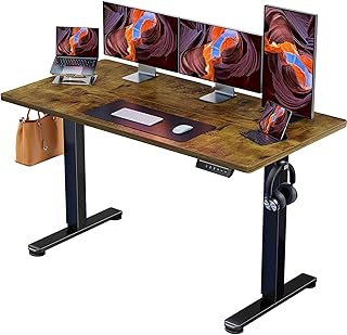 ErGear Elektrisch Höhenverstellbarer Schreibtisch 140 x 70 cm, Schreibtisch Höhenverstellbar mit 4-Gedächtnis-Smart-Pult für Home-Office mit Verbindungsplatte