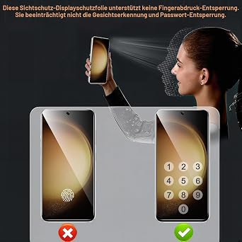 Pnakqil Tempered Glass Privacy Screen Protector for Samsung Galaxy S23 5G with Camera Protection Privacy Screen Protector Anti-Spy Protective Glass Tempered Glass Screen Protector with 28° Privacy Screen Protector Pack of 2 + 2