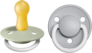 BIBS Pacifiers - De Lux Collection | BPA-Free Baby Pacifier | Made in Denmark | Set of 2 Sage Night/Cloud Night Color Premium Soothers | Size 6-18 Months