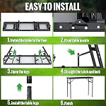 GARLLEN Folding Camping Table Max Capacity 66 lbs, 3-Height Adjustable Portable Camping Table with Storage Bag, Lightweight Aluminum Folding Picnic Table for Grill, Beach, Travel, 34.2" L x 15.7" W