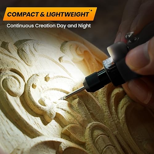 Miniatura 30 de HARDELL - Mini kit de herramienta rotatoria inalámbrica multiusos con 5 velocidades, carga USB y 61 accesorios, herramienta de 3.7 V para lijar