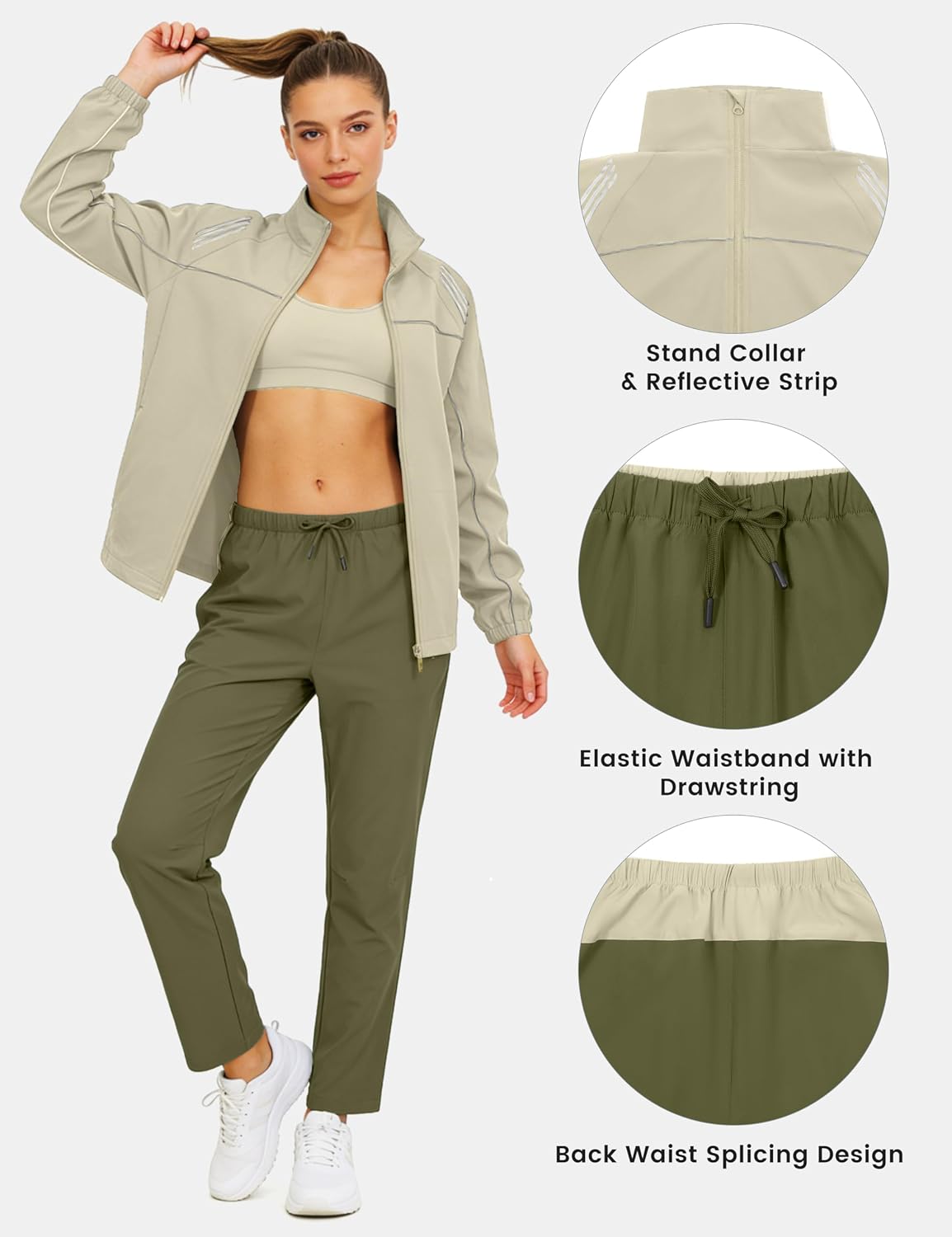 Little Donkey Andy Women's Athletic Tracksuit Set 2 Piece Sweatsuit Casual Outfit Zip Up Sweatshirt Sweatpants with Pockets