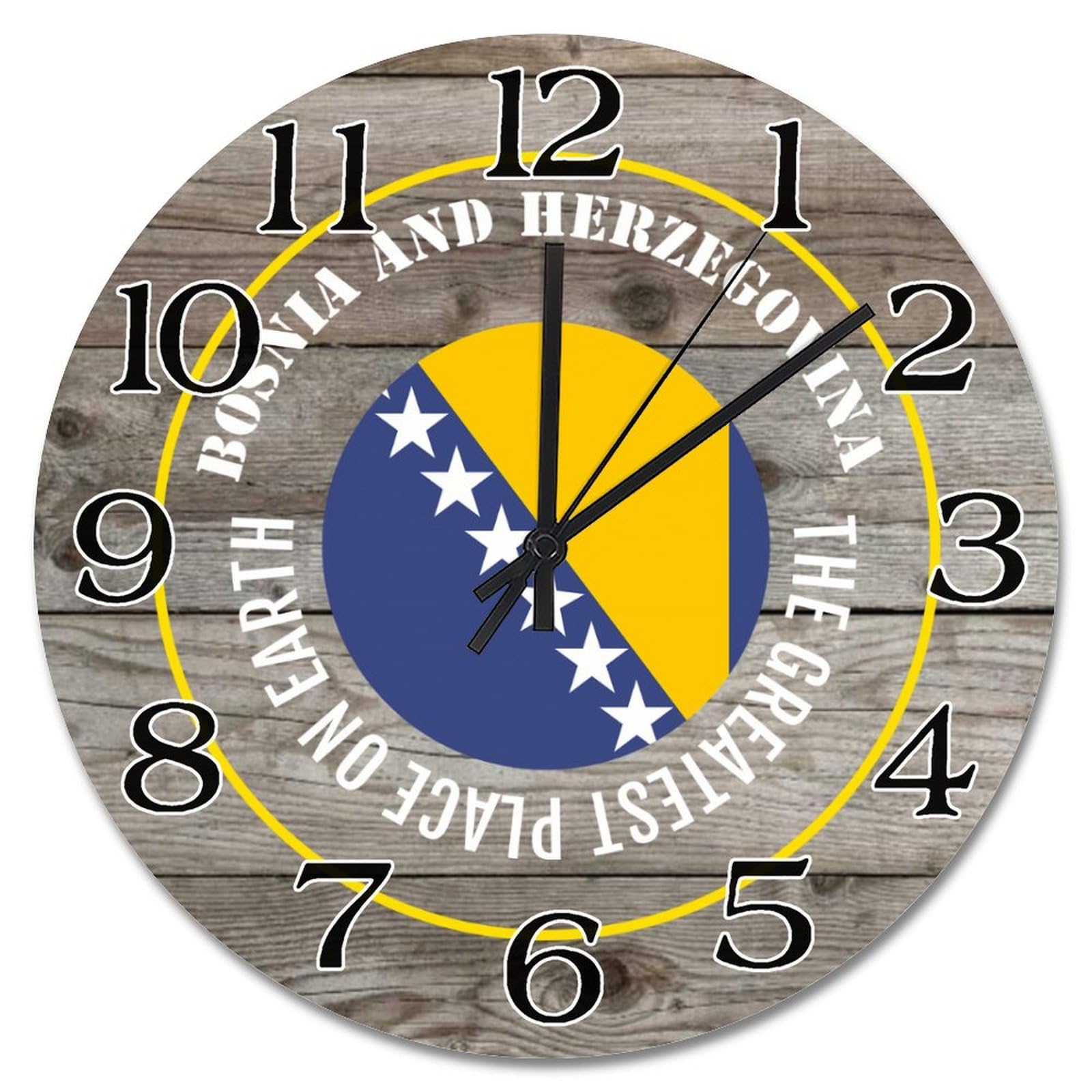 Horloge murale Bosnie silencieuse de 38,1 cm pour décorer une chambre sans bruit