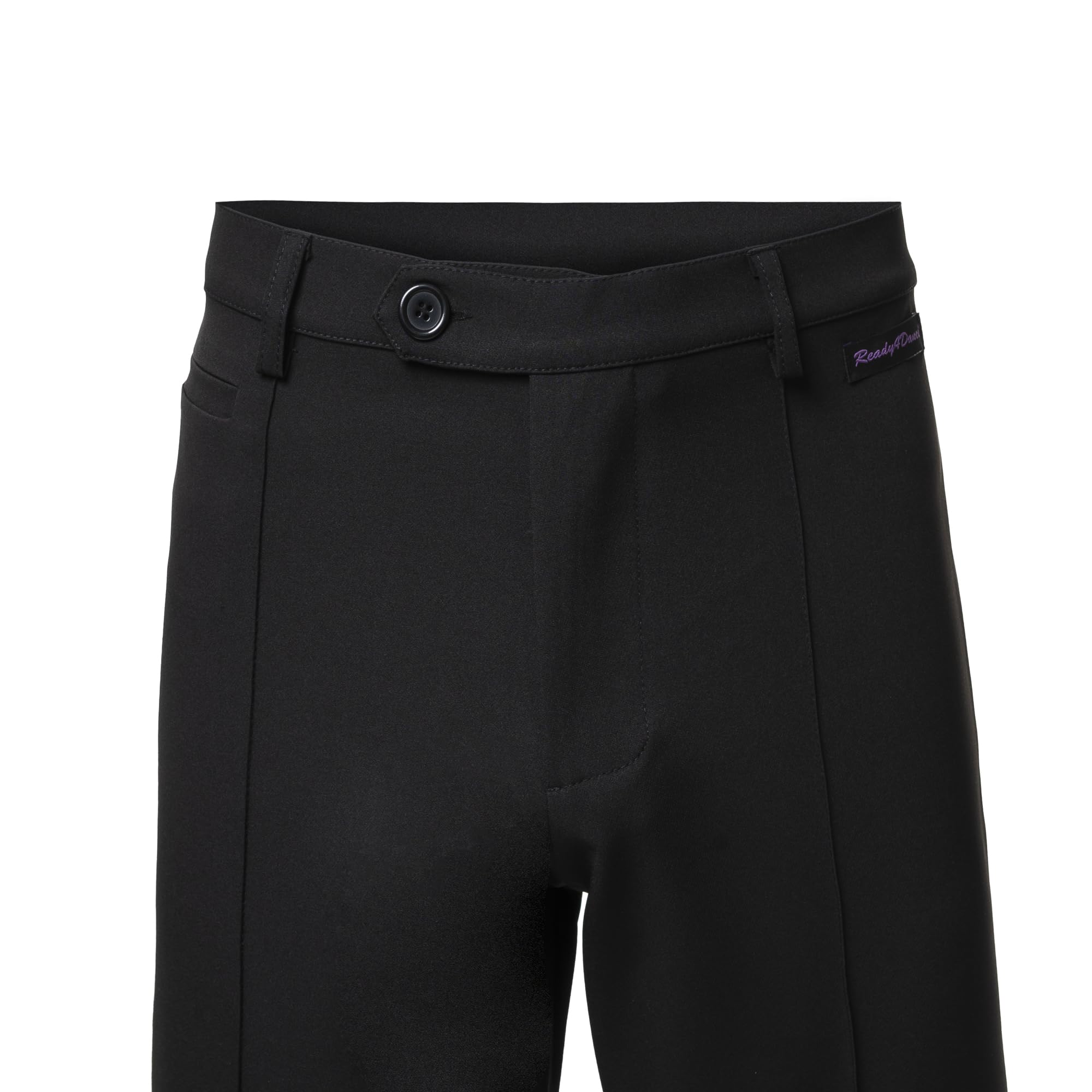 Pantalon homme Slim Fit en tissu technique pour danse de salon, danse standard et danse latino-américaine, avec surpiqûre centrale et poche