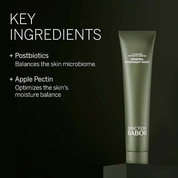 BABOR DOCTOR Microbiomic Renewal Overnight Mask (75ml) - Vegan Skincare for Dry Skin - Face Mask with Hyaluronic Acid for Hydration, Radiance and Luminosity
