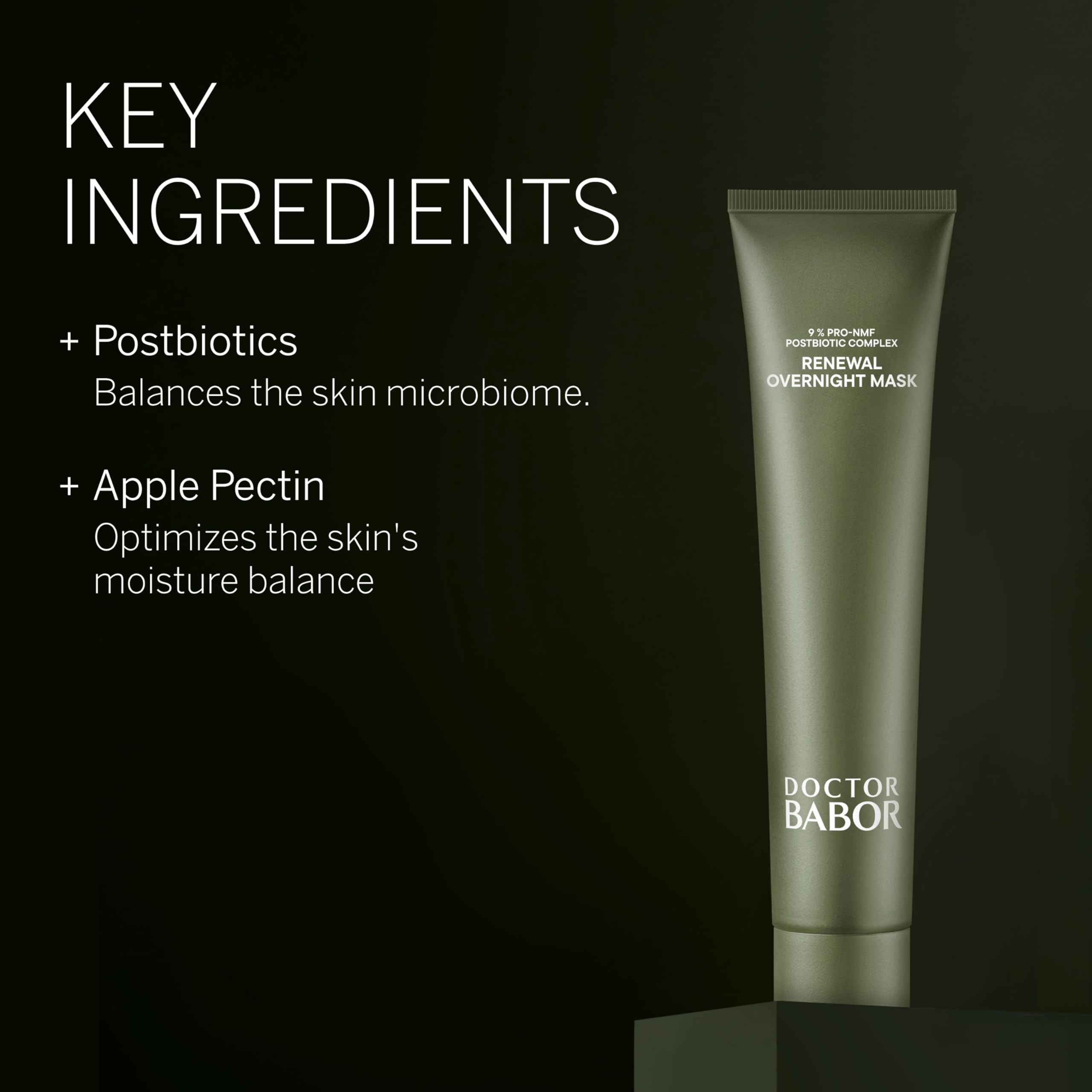 BABOR DOCTOR Microbiomic Renewal Overnight Mask (75ml) - Vegan Skincare for Dry Skin - Face Mask with Hyaluronic Acid for Hydration, Radiance and Luminosity
