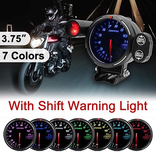 Miniatura 2 de 3.5 pulgadas coche Moto Digital LED tacómetro RPM calibre 0-11000 RPM con 7 colores retroiluminación