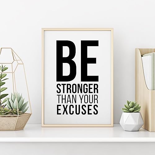 Impresión Be Stronger Than Your Excuses, arte de pared de gimnasio, póster de gimnasio, impresiones de gimnasio, decoración de gimnasio, impresiones
