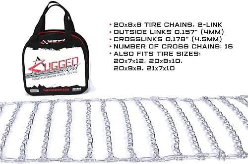 Miniatura 2 de The ROP Shop  Par de 2 cadenas de neumáticos de eslabones de 20 x 8 x 8 pulgadas para quitanieves Troy-Bilt y Ariens