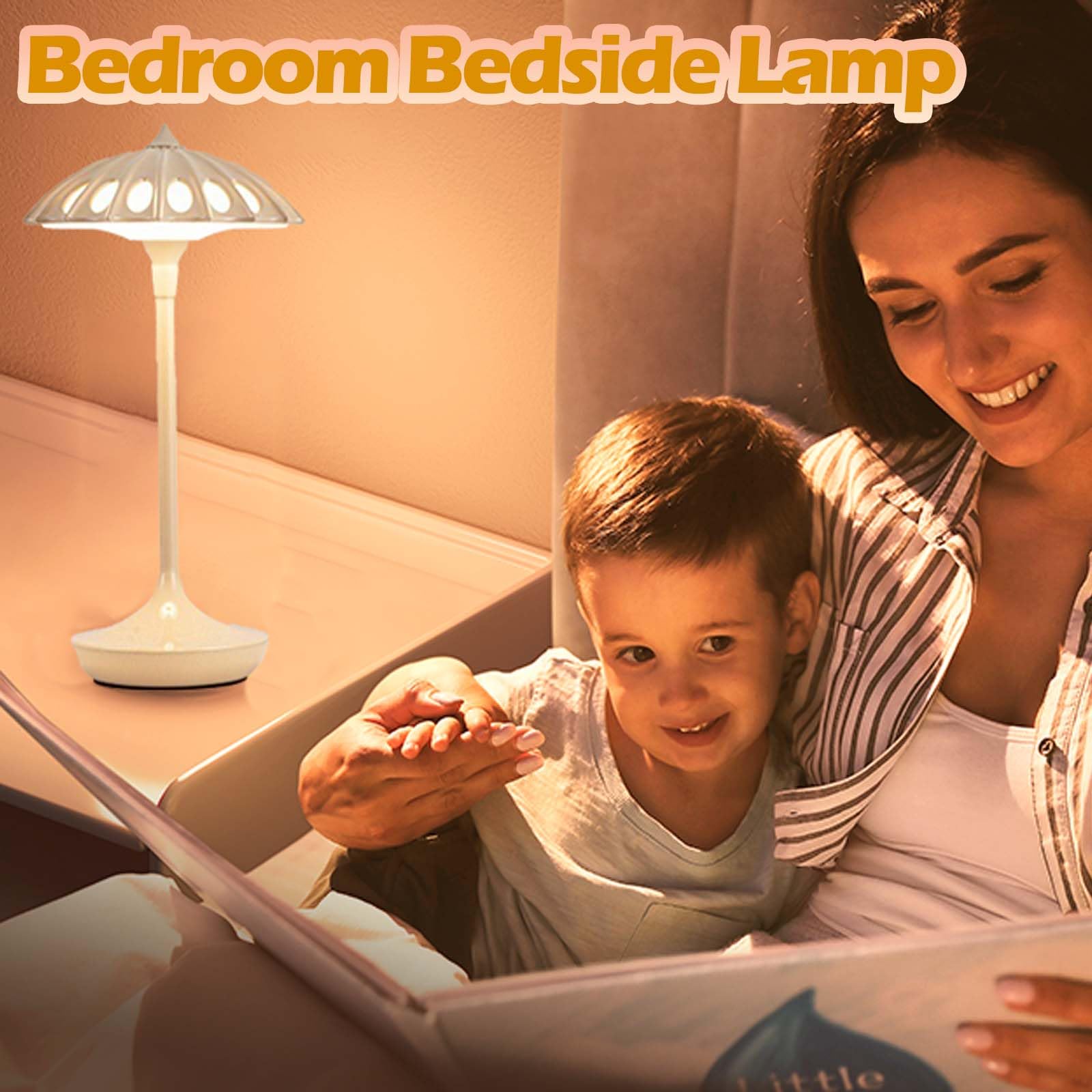 LED Tischlampe Kabellos mit Touch Dimmbare, Tragbare Tischleuchte Akku aus Aluminium, Aufladbar Nachttischlampe 3 Farbtemperatur Leselampe für Nachttisch, Schlafzimmer, Wohnzimmer