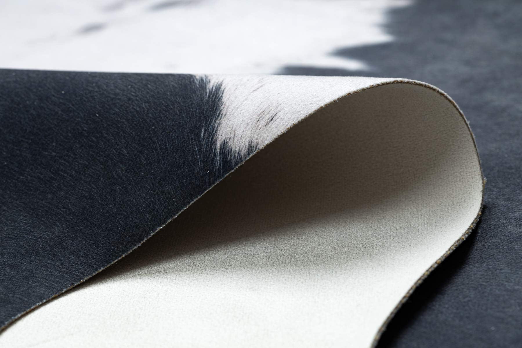 rugsx Tappeto in Pelle Bovina Artificiale Cowhide, Mucca, Motivo Animali, Finta Pelle, Tappeto per Soggiorno, casa, Camera da Letto, DIY Crafts, Nero Bianco 100x150 cm