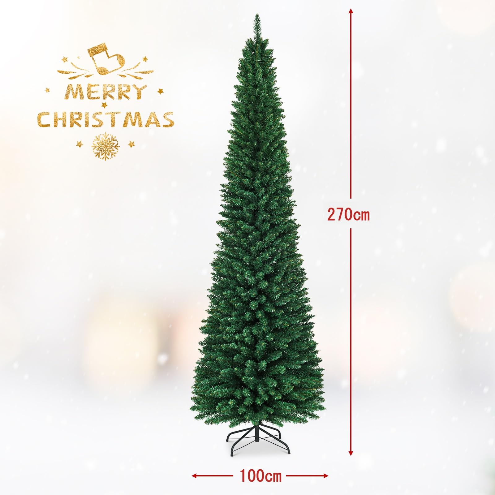 Amazon.co.jp: Costway クリスマスツリー 270cm グリーン 緑 1500本枝