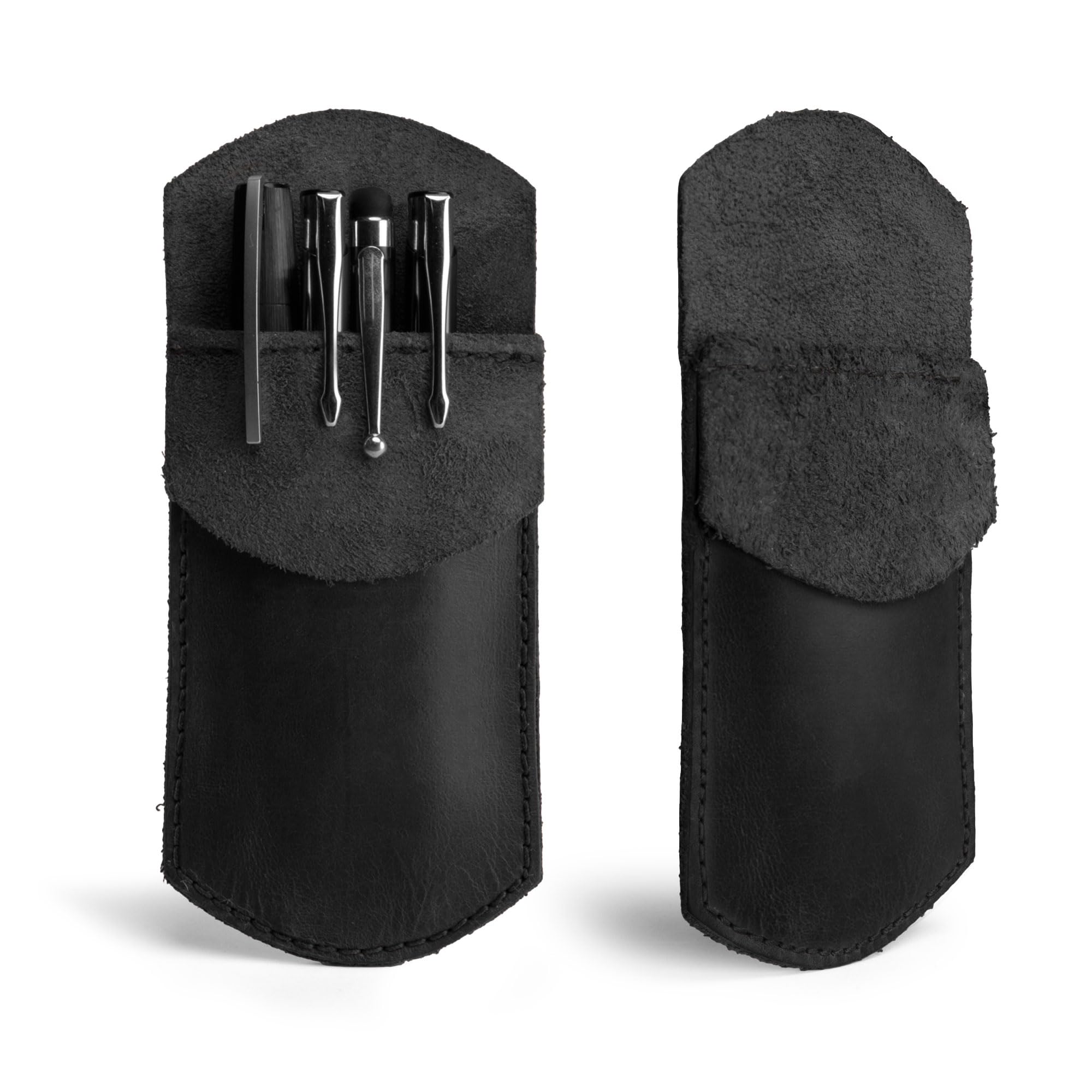 Hide & Drink, Pocket Protector, Pencil Pouch, Pen Holder for Shirt Pockets, Lab Coats, Backpacks, Office & Work Essentials, Full Grain Leather,