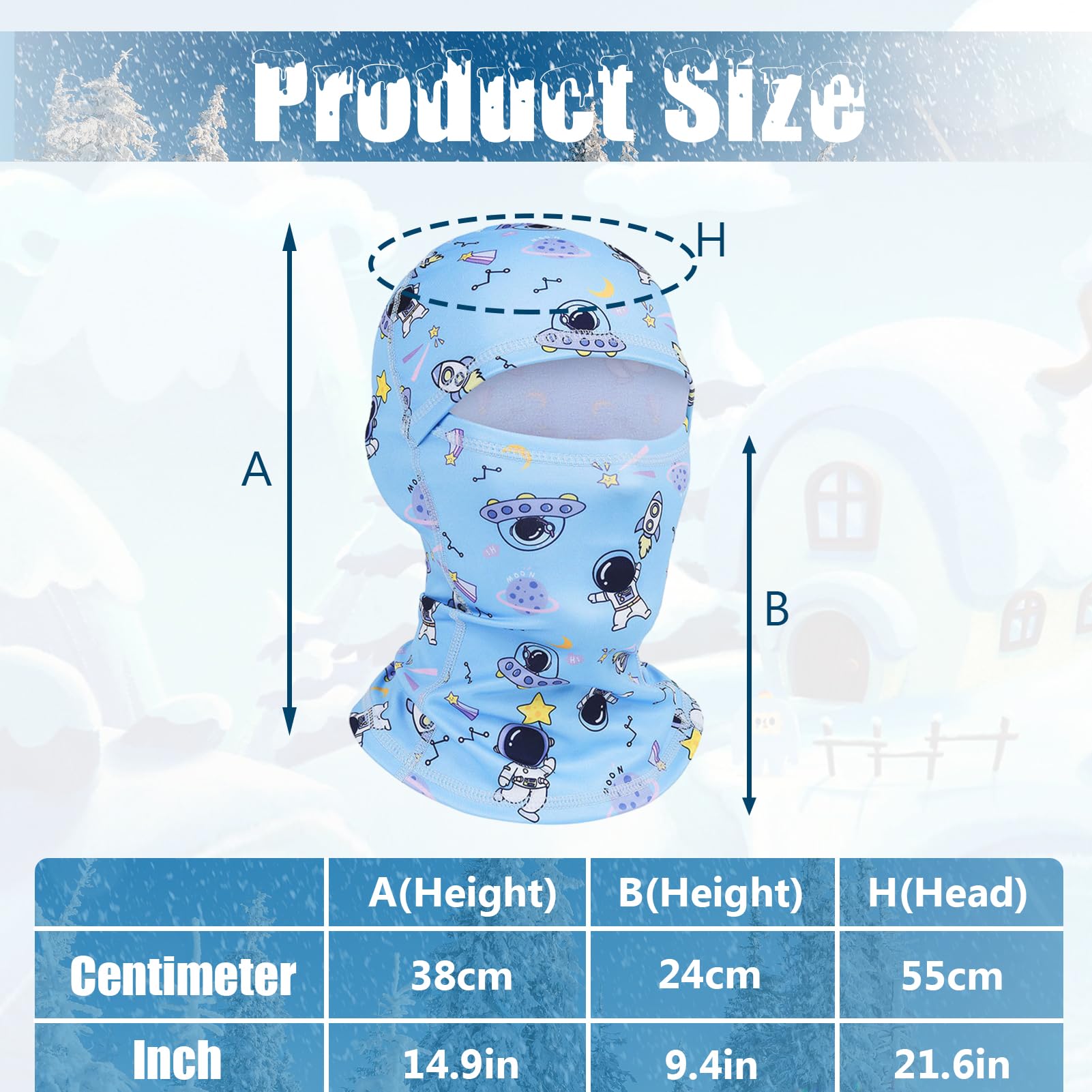 Hpbaggy Maschera Invernale per Bambini,Antivento Mask da Sci Cappello per Ragazzi Ragazze,Passamontagna da Sci per Bambini,Berretto da Ciclismo Balaclava per Varie attività all'Aria Aperta