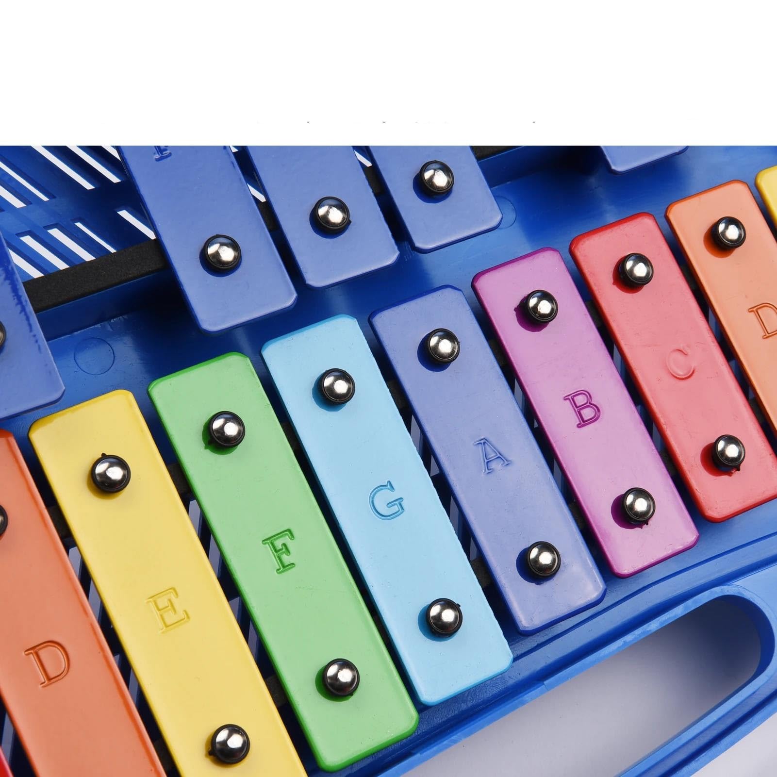 Professionnel Xylophone 25 Notes Glockenspiel Xylophone Coup À La Main Xylophone Percussion Rythme Instrument D'enseignement Musical Bleu