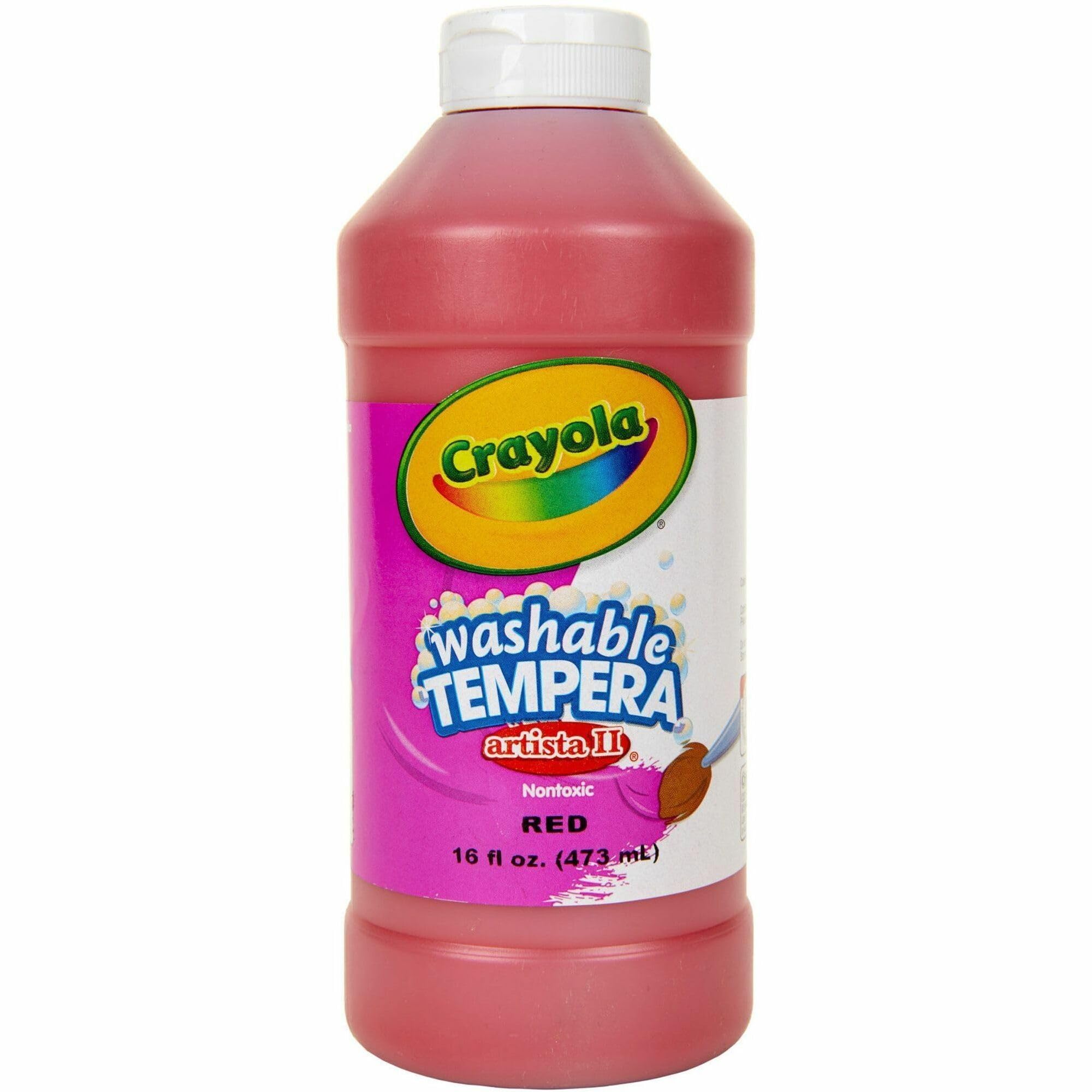 Artista II Washable Tempera Paint, Red, 16 oz