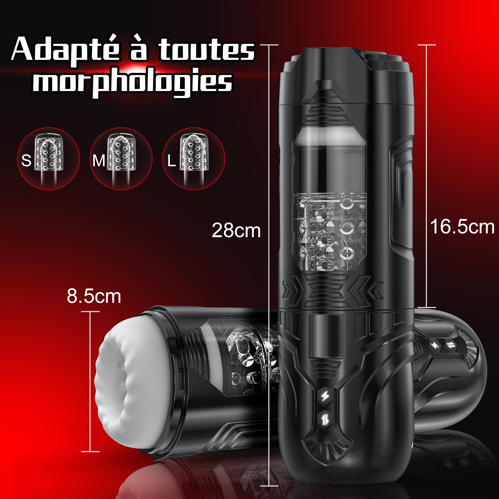 HIVEFUN Masturbâteur Homme Mains Libres, Sex Toys Masturbateurs Masculins Automatique avec Turbo en un Clic 7 Modes de Poussée et de Rotation