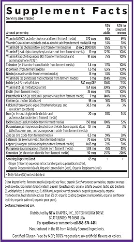 Miniatura 6 de New Chapter Vitaminas prenatales, un multivitamínico prenatal diario a partir de 35 años con metilfolato + colina para mamá y bebé sanos - 90