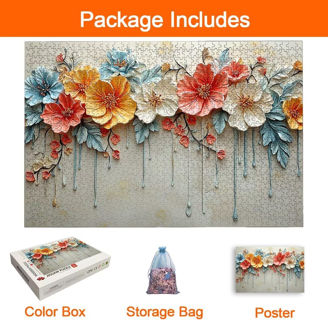 Puzzle Flor, Puzzle 2000 Piezas, Rompecabezas, Regalo Mujer, Decor -8438