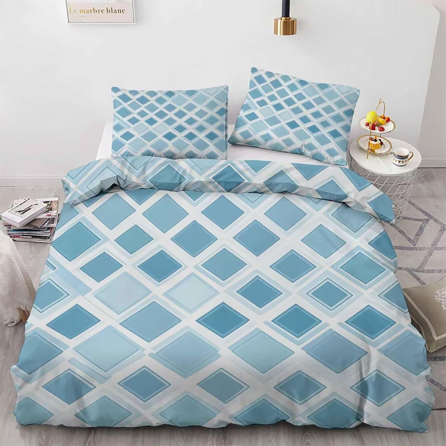 Housse de couette 140x200 microfibre à fermeture éclair pour lit 1 personne TaRvit