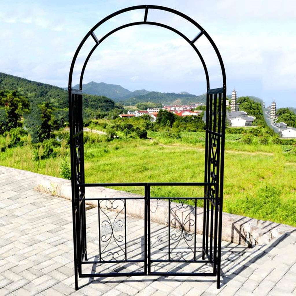 Arbors Black Metal Garden Arch Strong and Durable Used for Rose Climbing Plants Supporting Arch Garden Decoration