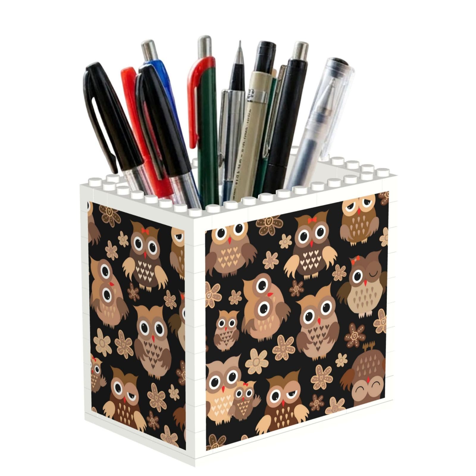 Poadnly Owls, Pen Pot Pencil Holder for Office Home School, Compact Desk Organiser for Office Stationery