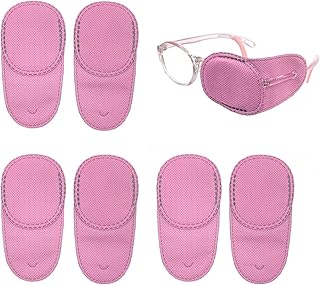 LICQIC 6 Pcs Glasses Eye Patch, Lazy Eye Patch for Glasses, Eye Patches to Treat Lazy Eye Amblyopia Strabismus (Pink, Medium Size)
