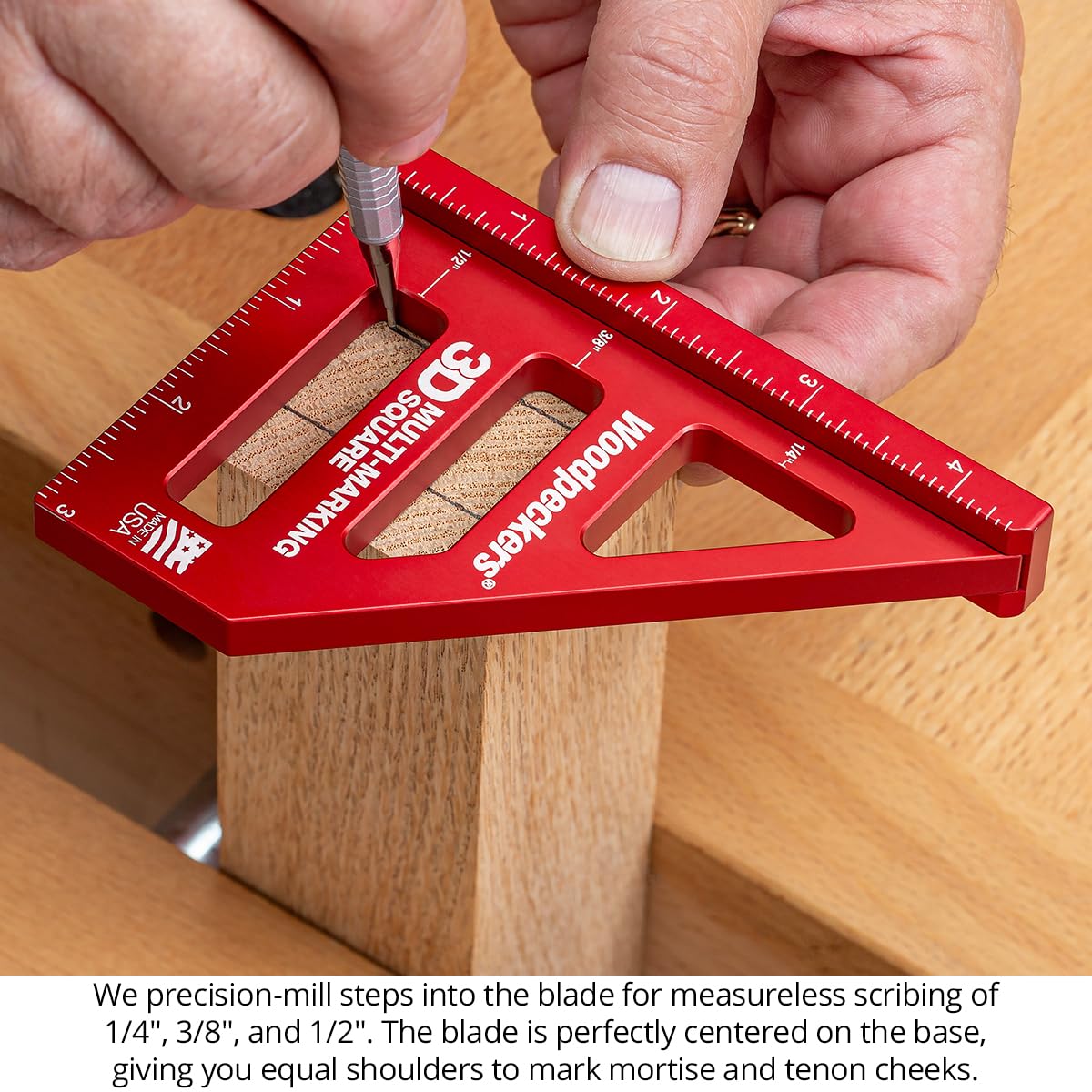 Woodpeckers Cuadrado multimarcado 3D, versión métrica, fabricado en Estados Unidos, cuadrado de aluminio para carpintería para diseño, carpintería, comprobación de montaje