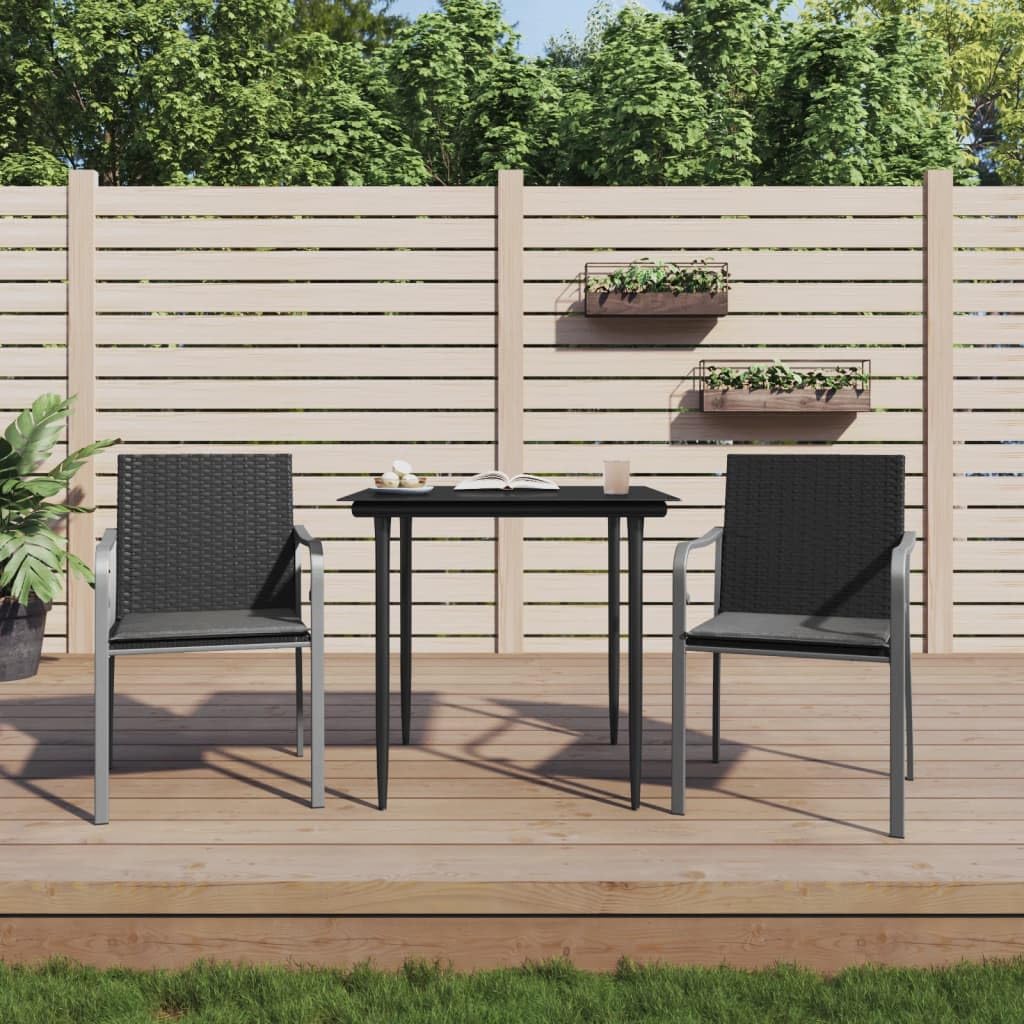 Chaises de jardin en polyrotin avec coussins amovibles pour extérieur et balcon
